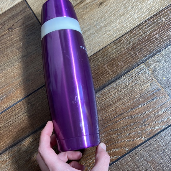 Starbucks 16 ounce Insulated Thermos with Drinking Cup Metallic Purple 2006 - Picture 8 of 16